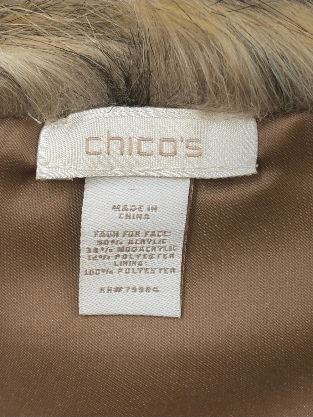 Chico's Faux Fur Scarf in Golden Brown